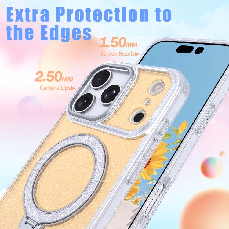 Custodia per telefono con supporto magnetico glitterato a forma di stella, For iPhone 18 Pro / 17 Pro, For iPhone 18 Pro Max / 17 Pro Max, For iPhone 17