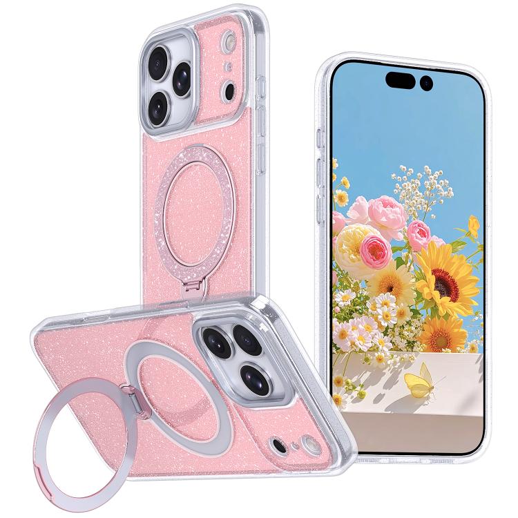 Custodia per telefono con supporto magnetico glitterato a forma di stella, For iPhone 18 Pro / 17 Pro, For iPhone 18 Pro Max / 17 Pro Max, For iPhone 17
