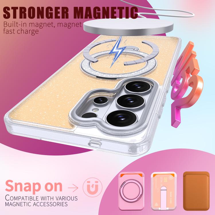 Custodia per telefono con supporto magnetico glitterato a forma di stella, For Samsung Galaxy S26 Ultra 5G