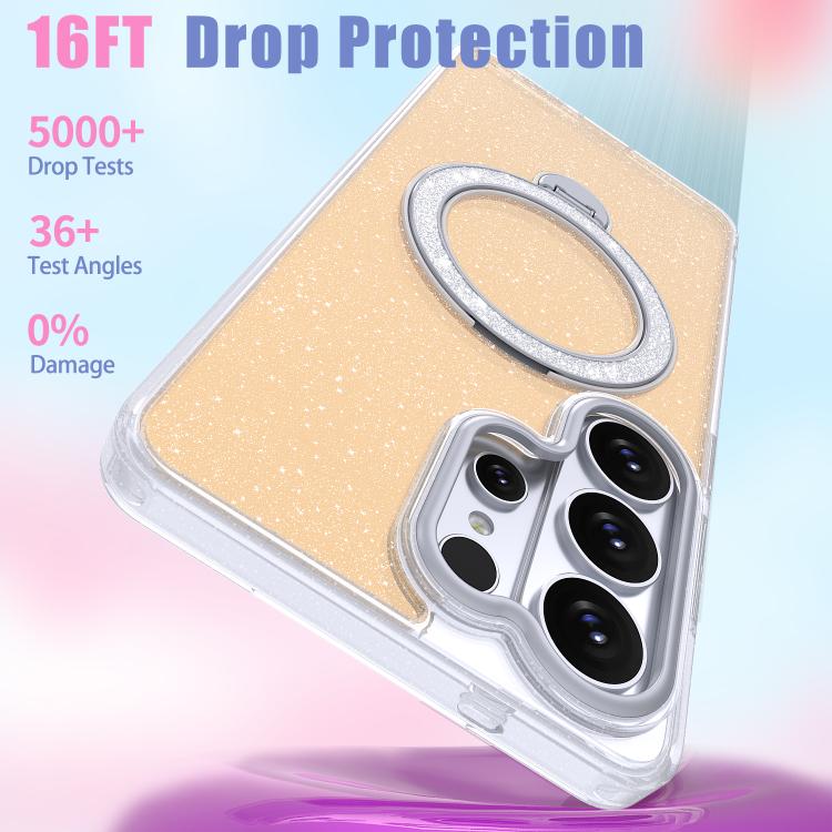 Custodia per telefono con supporto magnetico glitterato a forma di stella, For Samsung Galaxy S26 Ultra 5G