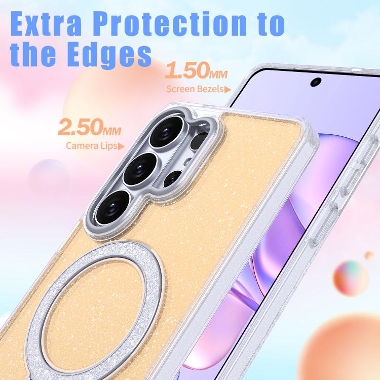 Custodia per telefono con supporto magnetico glitterato a forma di stella, For Samsung Galaxy S26 Ultra 5G