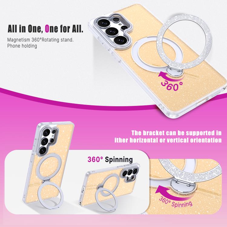 Custodia per telefono con supporto magnetico glitterato a forma di stella, For Samsung Galaxy S26 Ultra 5G