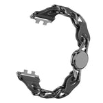 Elegante cinturino per orologio in metallo con catena in ecopelle traforata., For Huawei Band 11 / Band 11 Pro