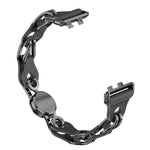Elegante cinturino per orologio in metallo con catena in ecopelle traforata., For Huawei Band 11 / Band 11 Pro