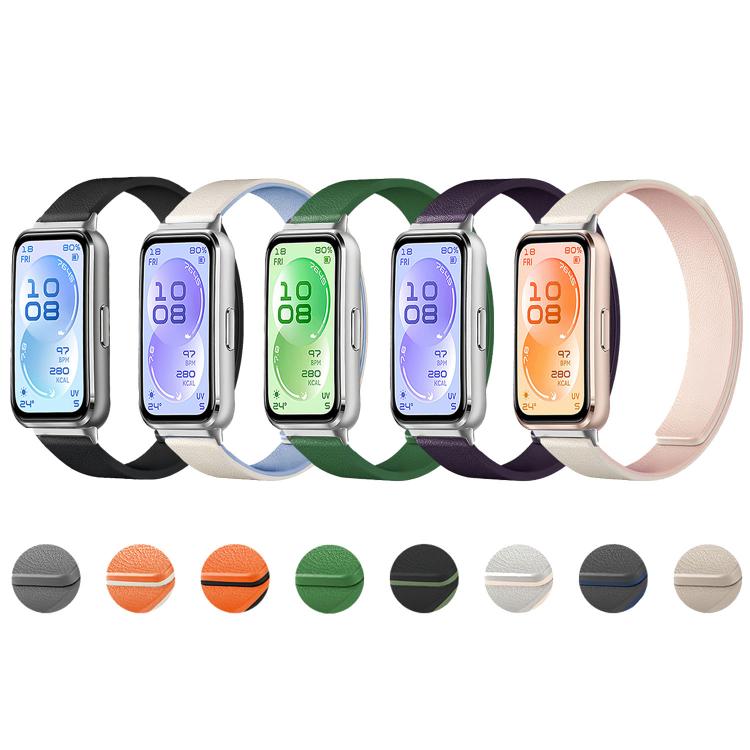 Cinturino per orologio in silicone morbido magnetico con texture a litchi, For Huawei Band 11 / Band 11 Pro