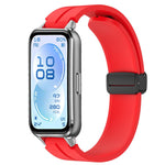 Cinturino per orologio in silicone tinta unita con chiusura magnetica pieghevole nera., For Huawei Band 11 / Band 11 Pro