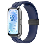 Cinturino per orologio in silicone tinta unita con chiusura magnetica pieghevole nera., For Huawei Band 11 / Band 11 Pro
