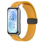 Cinturino per orologio in silicone tinta unita con chiusura magnetica pieghevole nera., For Huawei Band 11 / Band 11 Pro