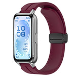 Cinturino per orologio in silicone tinta unita con chiusura magnetica pieghevole nera., For Huawei Band 11 / Band 11 Pro