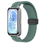 Cinturino per orologio in silicone tinta unita con chiusura magnetica pieghevole nera., For Huawei Band 11 / Band 11 Pro