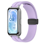Cinturino per orologio in silicone tinta unita con chiusura magnetica pieghevole nera., For Huawei Band 11 / Band 11 Pro