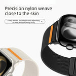 Cinturino per orologio in nylon con doppia fibbia magnetica e cucitura singola., For Apple Watch 49mm / 46mm / 45mm / 44mm, For Apple Watch 42mm / 41mm / 40mm / 38mm