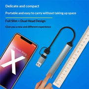 HC-77A USB-C / USB-A to USB 3.0 / 2.0 SD TF Card Reader 5 in 1 Aluminum Alloy Expansion Hub, HC-77A