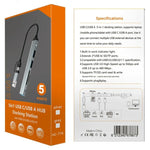 HC-77A USB-C / USB-A to USB 3.0 / 2.0 SD TF Card Reader 5 in 1 Aluminum Alloy Expansion Hub, HC-77A
