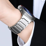 Cinturino per orologio in acciaio inossidabile con pulsante a pressione senza soluzione di continuità e tre perline magnetiche., For Huawei Watch GT 6 Pro