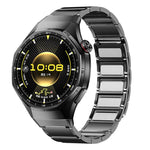 Cinturino per orologio in acciaio inossidabile con pulsante a pressione senza soluzione di continuità e tre perline magnetiche., For Huawei Watch GT 6 Pro