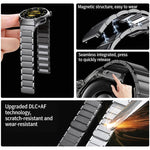 Cinturino per orologio in acciaio inossidabile con pulsante a pressione senza soluzione di continuità e tre perline magnetiche., For Huawei Watch GT 6 Pro