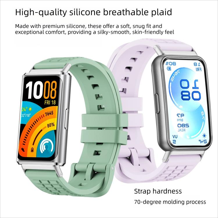 Cinturino per orologio in silicone tinta unita con texture zigrinata, For Huawei Band 11 / Band 11 Pro