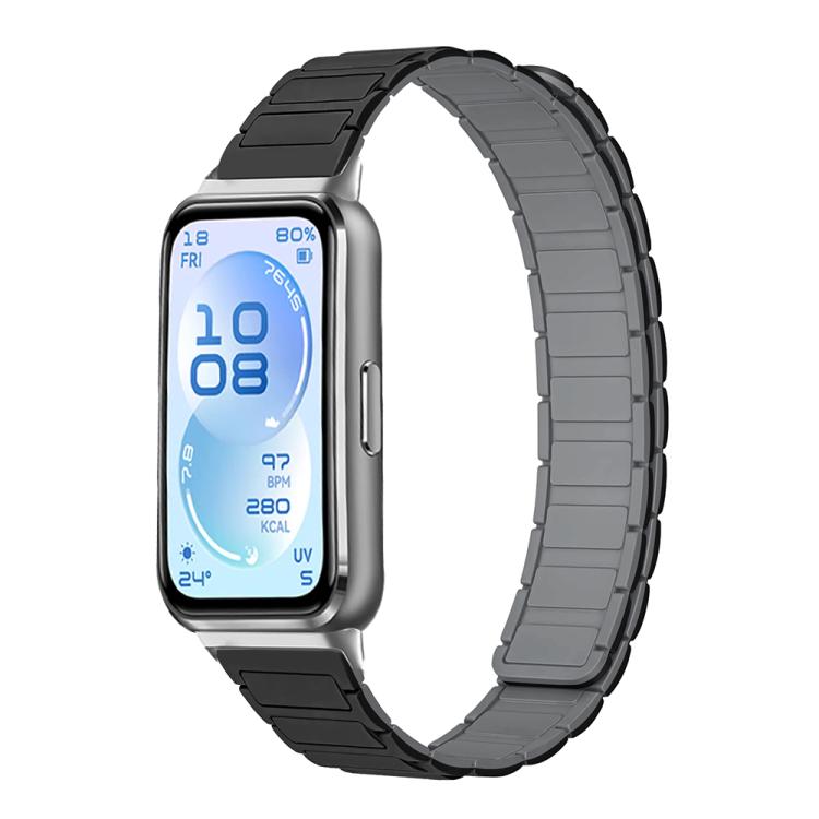 Cinturino per orologio sottile in silicone magnetico a forma di I con tre perline., For Huawei Band 11 / Band 11 Pro