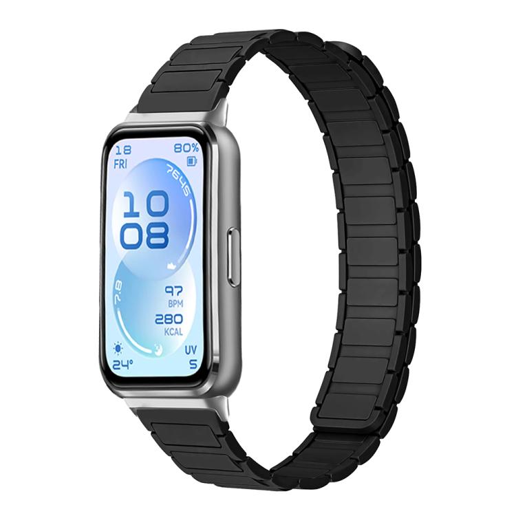 Cinturino per orologio sottile in silicone magnetico a forma di I con tre perline., For Huawei Band 11 / Band 11 Pro