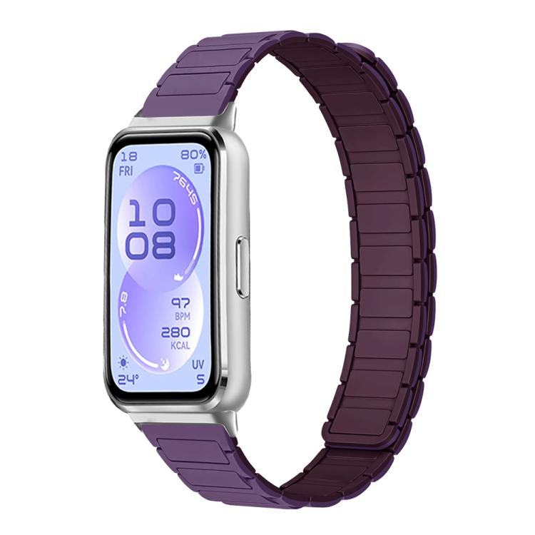 Cinturino per orologio sottile in silicone magnetico a forma di I con tre perline., For Huawei Band 11 / Band 11 Pro