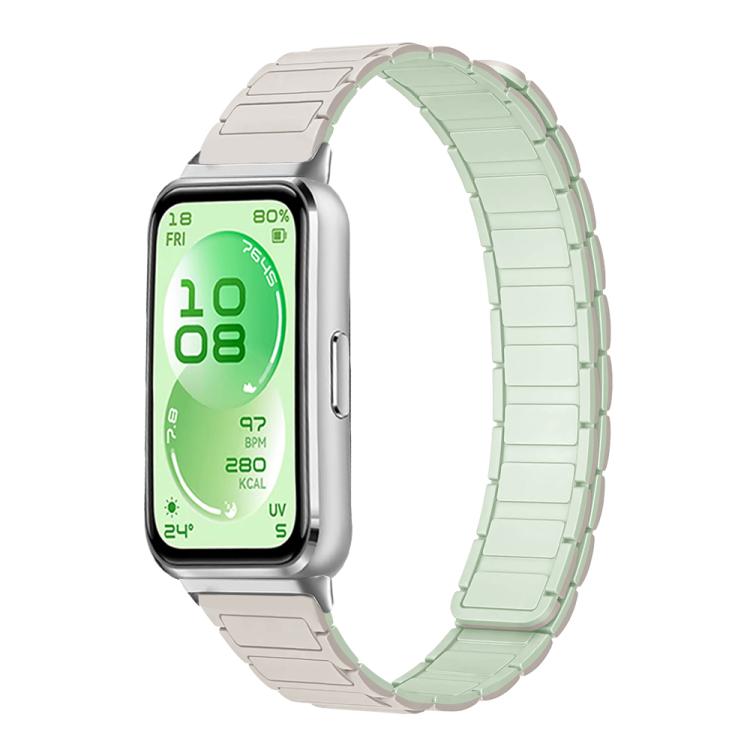 Cinturino per orologio sottile in silicone magnetico a forma di I con tre perline., For Huawei Band 11 / Band 11 Pro