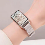 Cinturino per orologio sottile in silicone magnetico a forma di I con tre perline., For Huawei Band 11 / Band 11 Pro