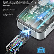 HC-87 10 in 1 USB-C Hub Gigabit Ethernet 4K HD PD 100W Charging Multi-Port Adapter, HC-87