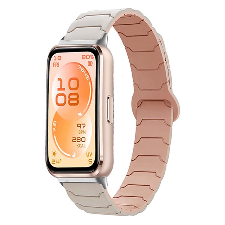 Cinturino per orologio magnetico in silicone con texture a corazza, For Huawei Band 11 / Band 11 Pro