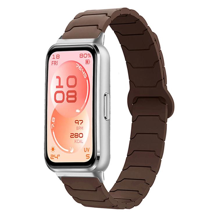 Cinturino per orologio magnetico in silicone con texture a corazza, For Huawei Band 11 / Band 11 Pro