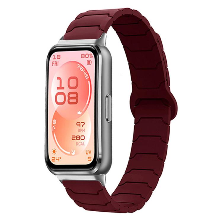 Cinturino per orologio magnetico in silicone con texture a corazza, For Huawei Band 11 / Band 11 Pro
