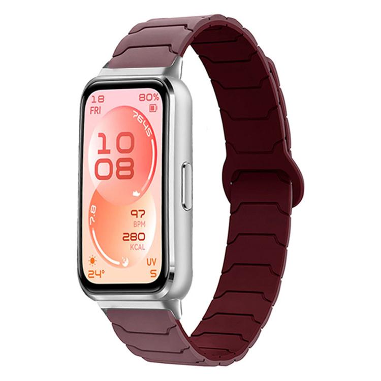 Cinturino per orologio magnetico in silicone con texture a corazza, For Huawei Band 11 / Band 11 Pro