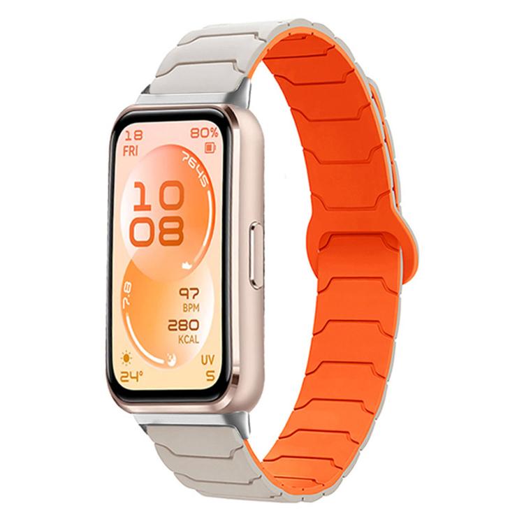 Cinturino per orologio magnetico in silicone con texture a corazza, For Huawei Band 11 / Band 11 Pro
