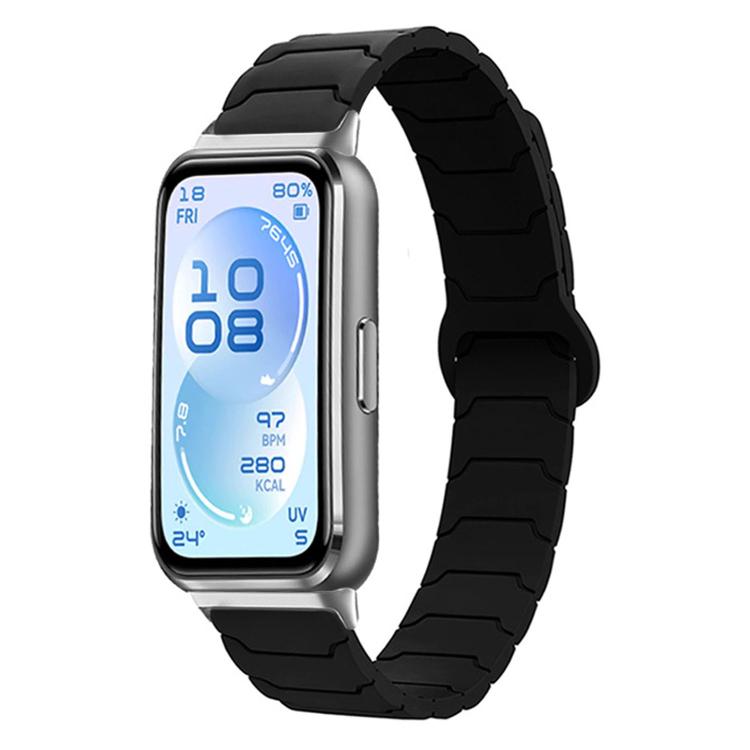 Cinturino per orologio magnetico in silicone con texture a corazza, For Huawei Band 11 / Band 11 Pro