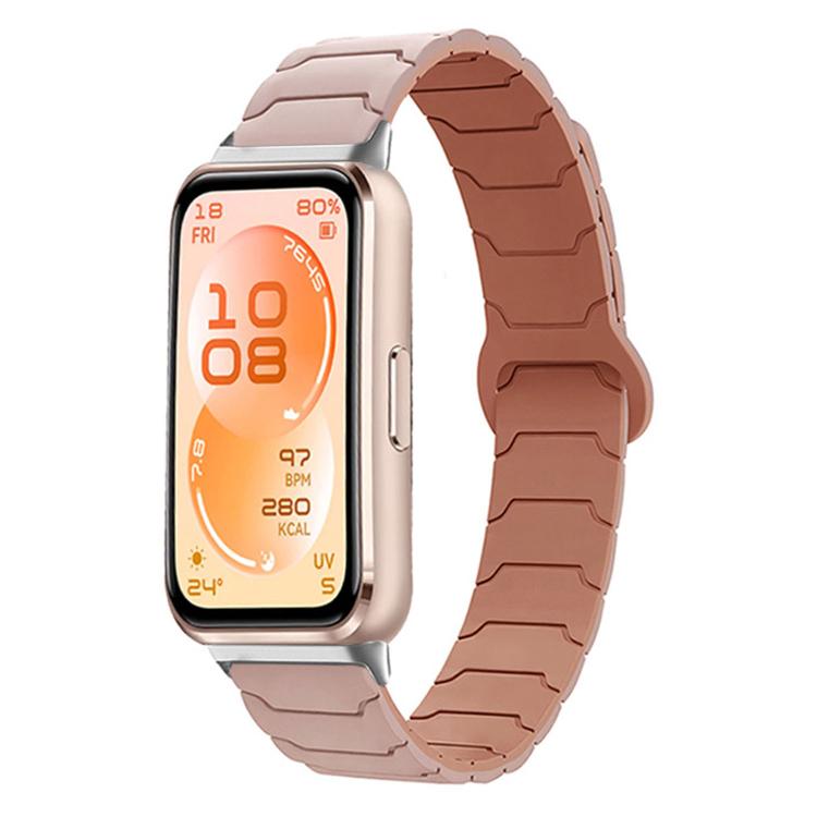 Cinturino per orologio magnetico in silicone con texture a corazza, For Huawei Band 11 / Band 11 Pro
