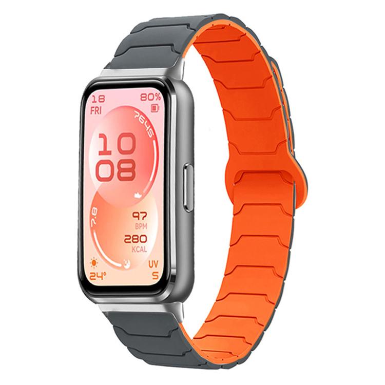 Cinturino per orologio magnetico in silicone con texture a corazza, For Huawei Band 11 / Band 11 Pro
