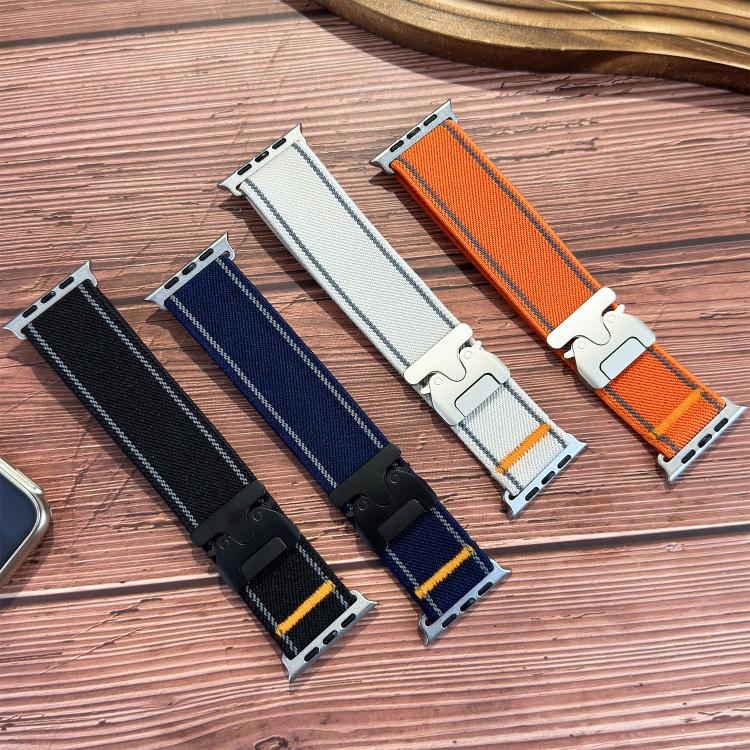 Cinturino per orologio in nylon intrecciato con fibbia riflettente per ombrello, For Apple Watch 49mm / 46mm / 45mm / 44mm, For Apple Watch 42mm / 41mm / 40mm / 38mm