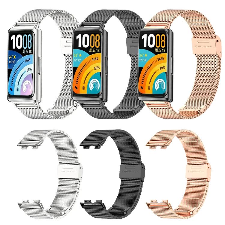 Cinturino per orologio in metallo con fibbia milanese in acciaio inossidabile, For Huawei Band 11 / Band 11 Pro