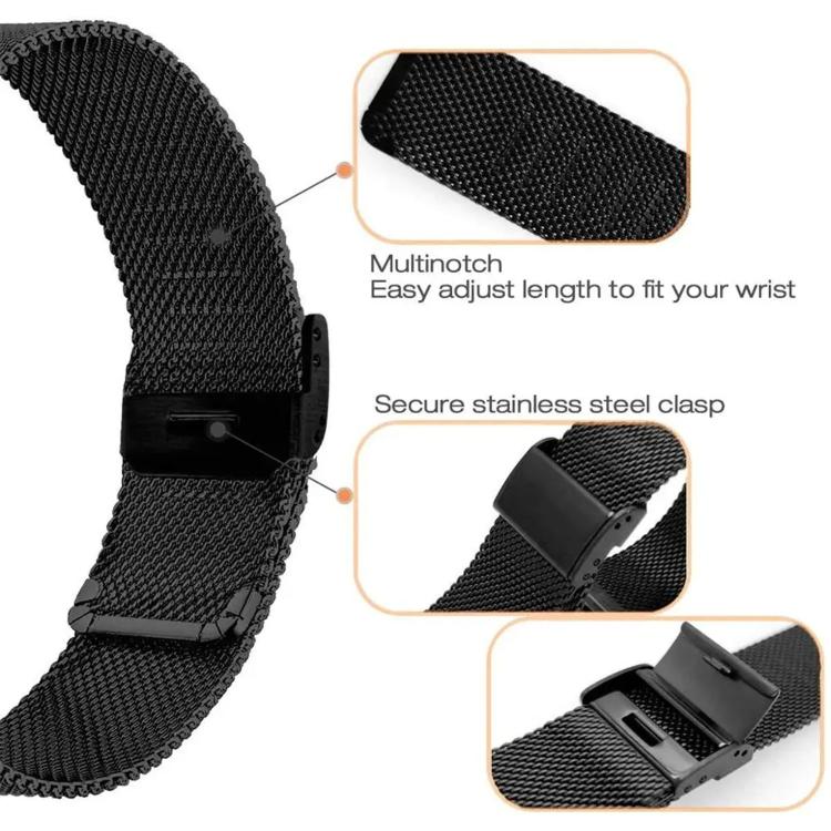 Cinturino per orologio in metallo con fibbia milanese in acciaio inossidabile, For Huawei Band 11 / Band 11 Pro