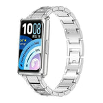 Cinturino per orologio in metallo con tre perline e diamanti incastonati, For Huawei Band 11 / Band 11 Pro