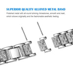 Cinturino per orologio in metallo con tre perline e diamanti incastonati, For Huawei Band 11 / Band 11 Pro