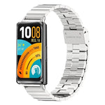 Cinturino per orologio in acciaio inossidabile con fibbia a scatto in bambù., For Huawei Band 11 / Band 11 Pro