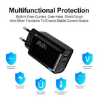 Caricabatterie USB PD47 GaN da 100 W con tecnologia PD Type-C e QC3.0, completo di cavo dati da USB-C a USB-C e spina europea., EU Plug
