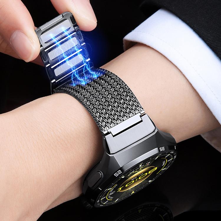 Cinturino per orologio in acciaio inossidabile con chiusura magnetica a pulsante., For Huawei Watch GT6 Pro