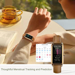 Orologio intelligente da donna Dora T con schermo AMOLED da 1,13 pollici, impermeabile IP68, supporta il monitoraggio della salute.
