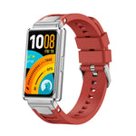 Cinturino per orologio in silicone con fibbia ad sgancio rapido in metallo e perno argentato., For Huawei Band 11 / Band 11 Pro