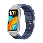 Cinturino per orologio in silicone con fibbia ad sgancio rapido in metallo e perno argentato., For Huawei Band 11 / Band 11 Pro