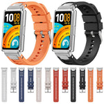 Cinturino per orologio in silicone con fibbia ad sgancio rapido in metallo e perno argentato., For Huawei Band 11 / Band 11 Pro