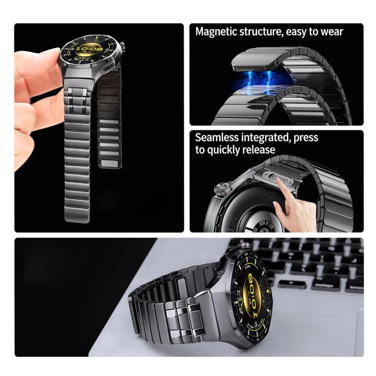 Cinturino per orologio magnetico in acciaio inossidabile stile AP con pulsante a pressione senza soluzione di continuità, For Huawei Watch GT6 Pro
