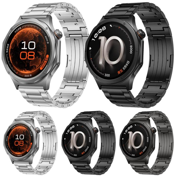 Cinturino per orologio in metallo di titanio con fibbia pieghevole a tre perline a sgancio rapido., For OPPO Watch X3